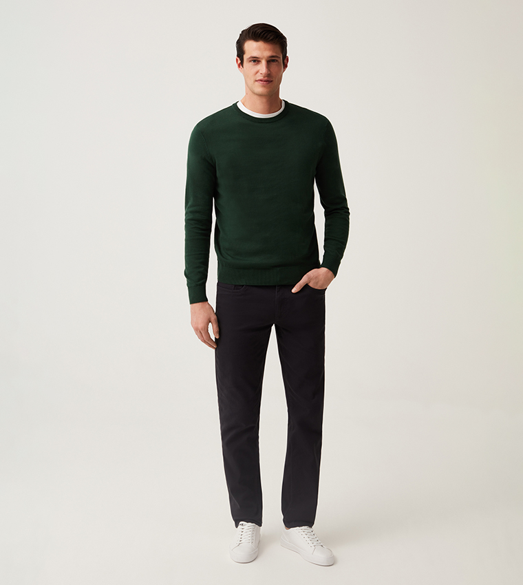 Solid Slim Fit Trousers