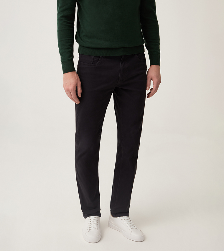 Solid Slim Fit Trousers