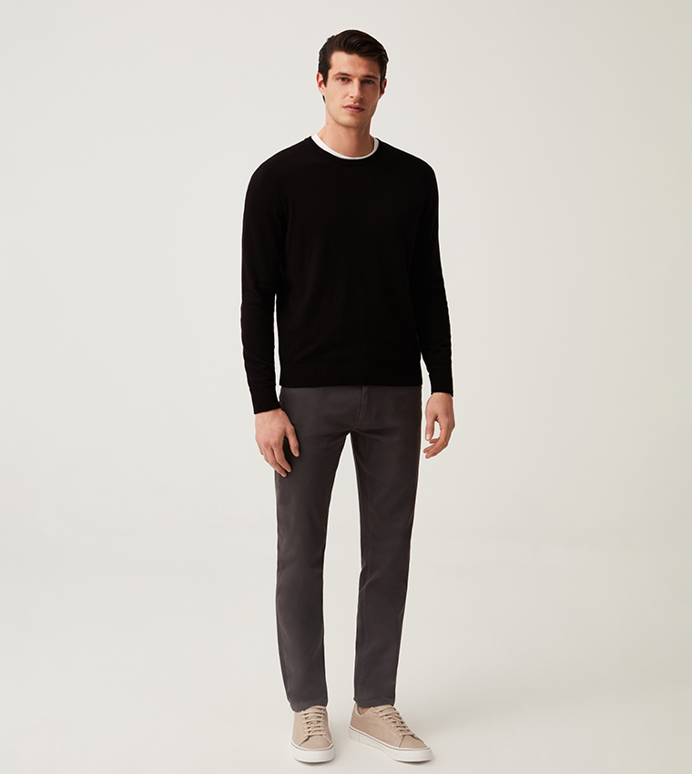Solid Slim Fit Trousers