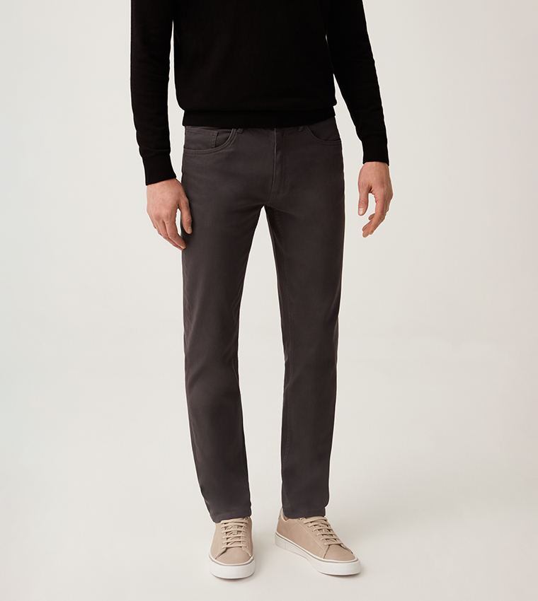 Solid Slim Fit Trousers