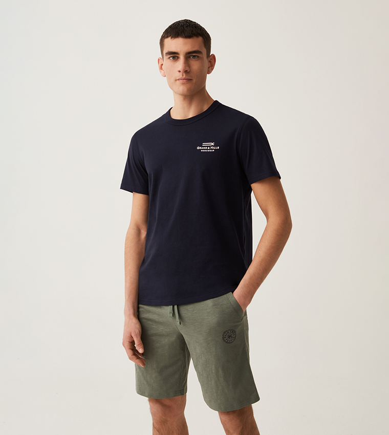 Grand and Hills Slub Drawstring Waist Shorts