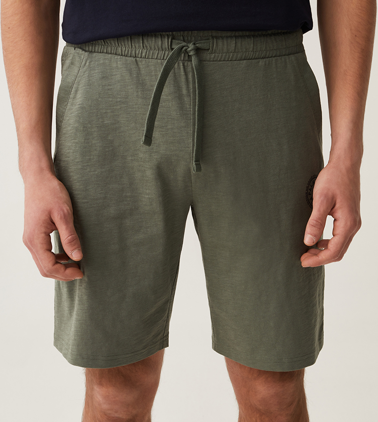 Grand and Hills Slub Drawstring Waist Shorts
