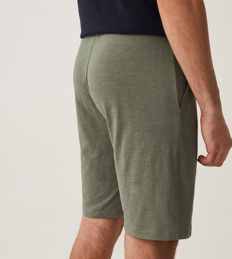 Grand and Hills Slub Drawstring Waist Shorts