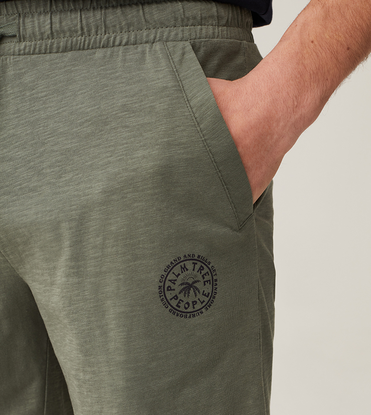 Grand and Hills Slub Drawstring Waist Shorts