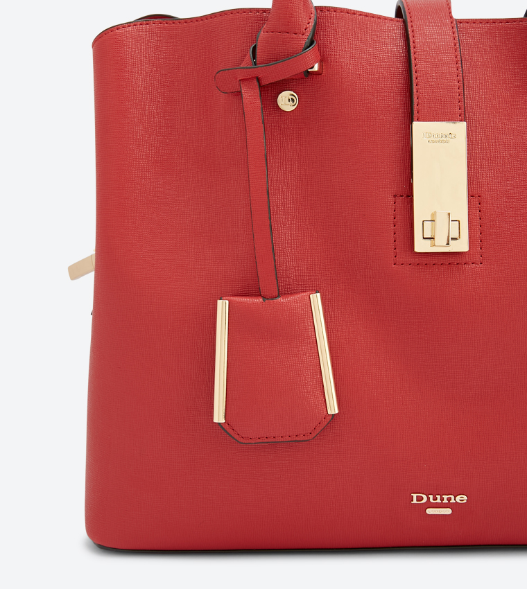 Buy Dune London Diella Triple Compartment Unlined Shopper Bag Red In Red 6thStreet Qatar