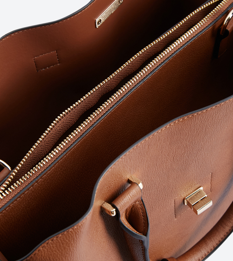 Buy Dune London Diella Triple Compartment Unlined Shopper Bag Tan