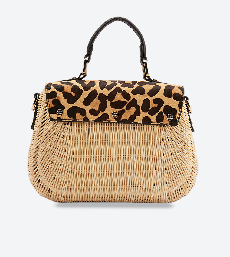 Buy Dune London Dathryn Leopard Printed Basket Grab Bag Multi In