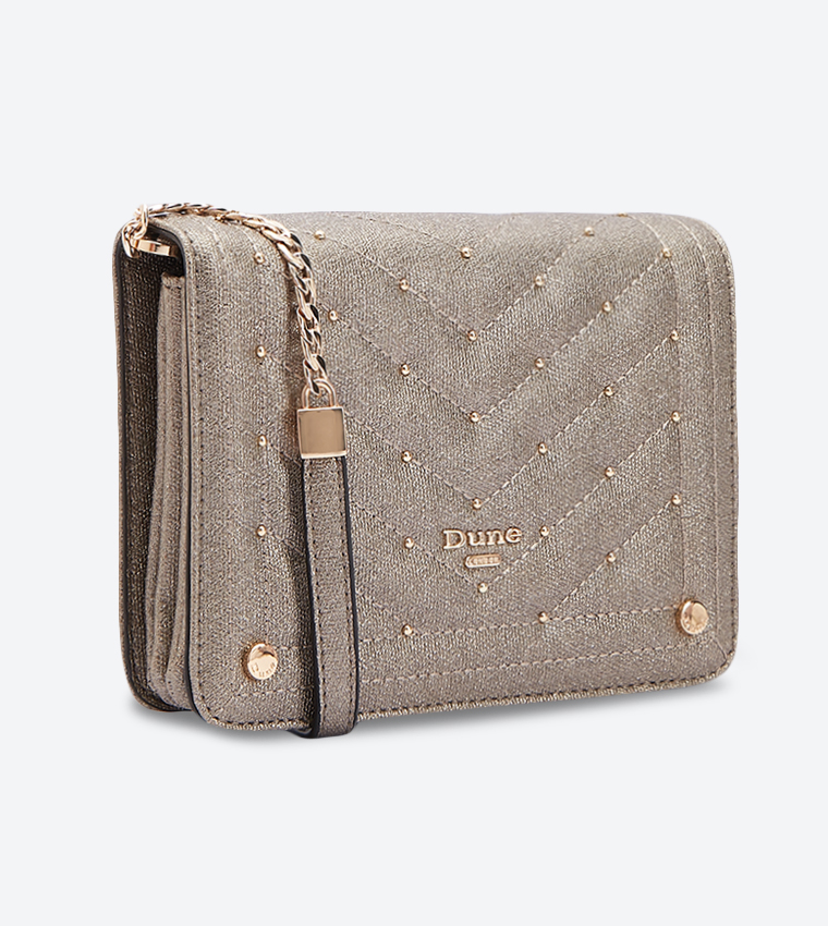 Buy Dune London Studded Cross Body Bag Pewter 0022500110162311 In Pewter 6thStreet Qatar