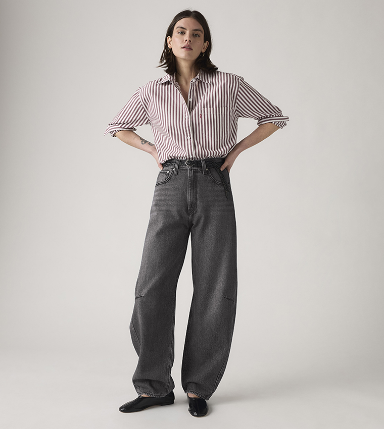 Cinch Washed High Waist Barrel Fit Jeans