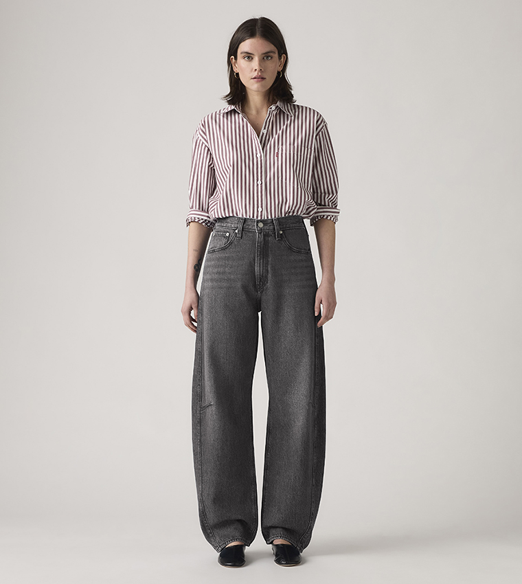 Cinch Washed High Waist Barrel Fit Jeans