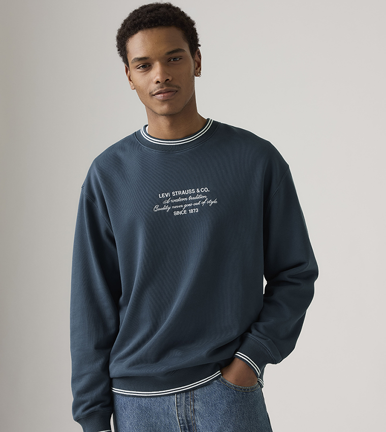Tipped Crew Neck Sweatshirt