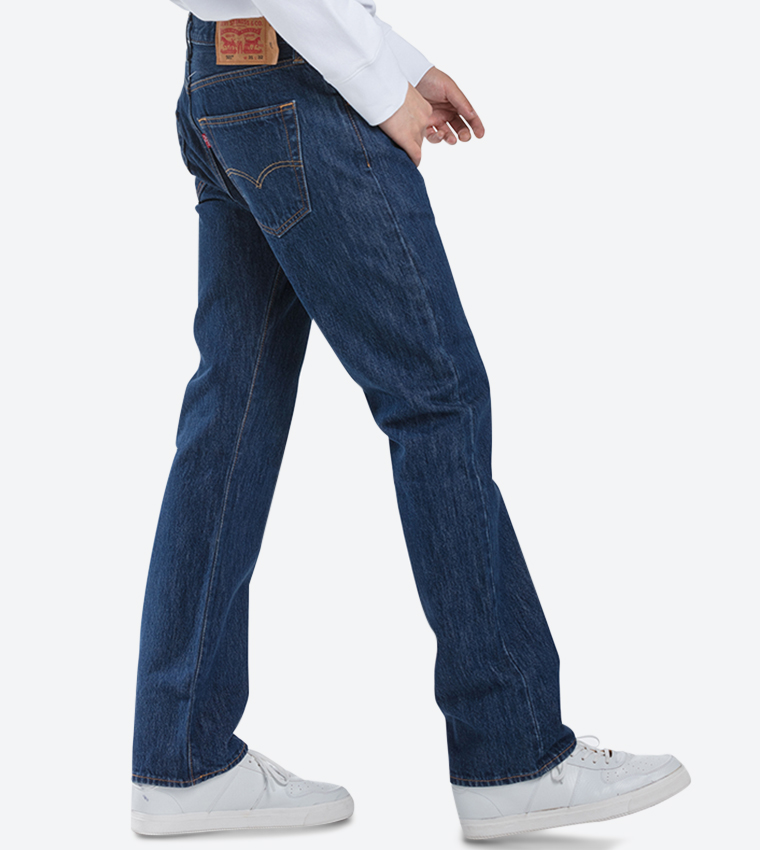 501 Original Straight Fit Jeans with Button Fly