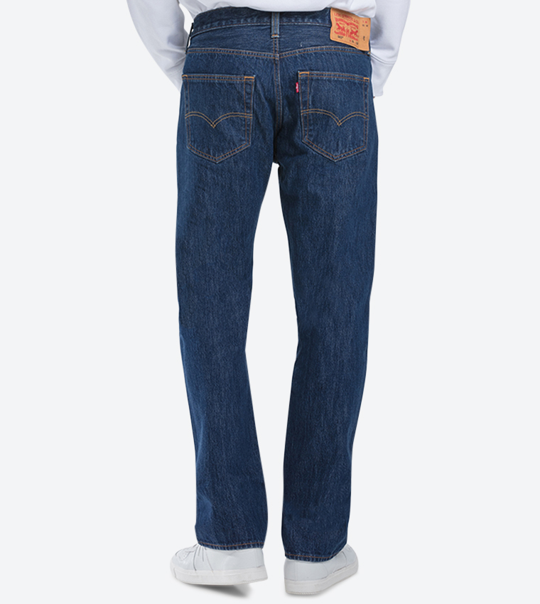 Levi 501 dark blue jeans shop