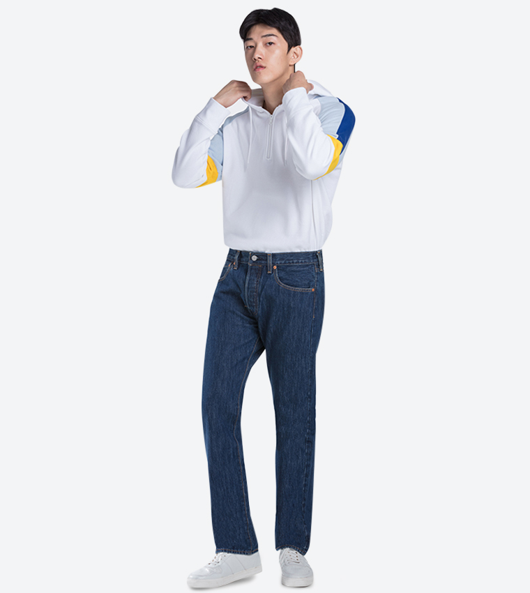 501 Original Straight Fit Jeans with Button Fly