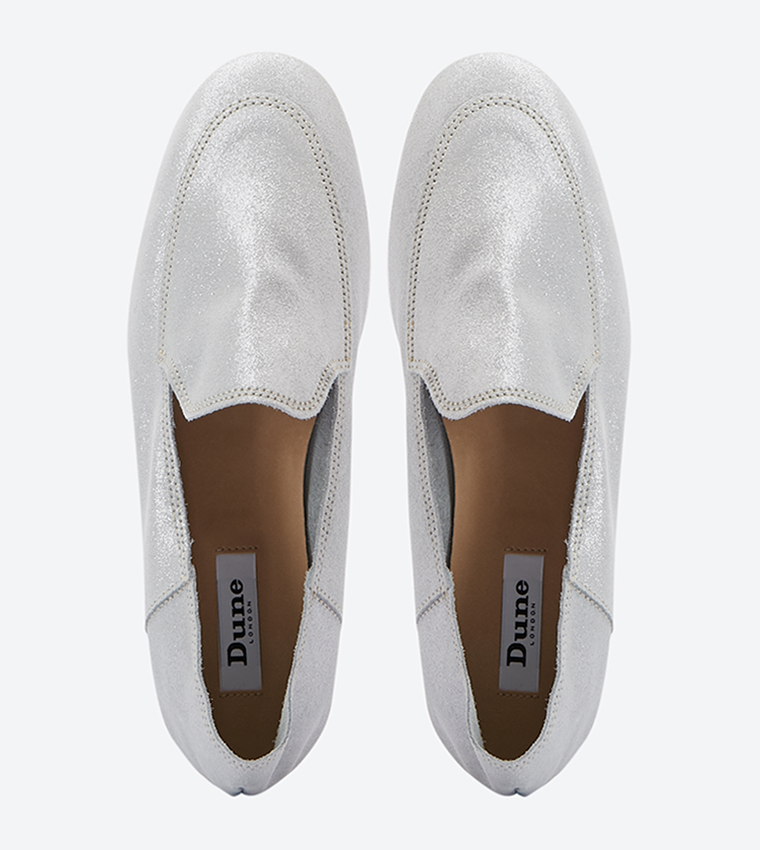 Dune silver loafers shop
