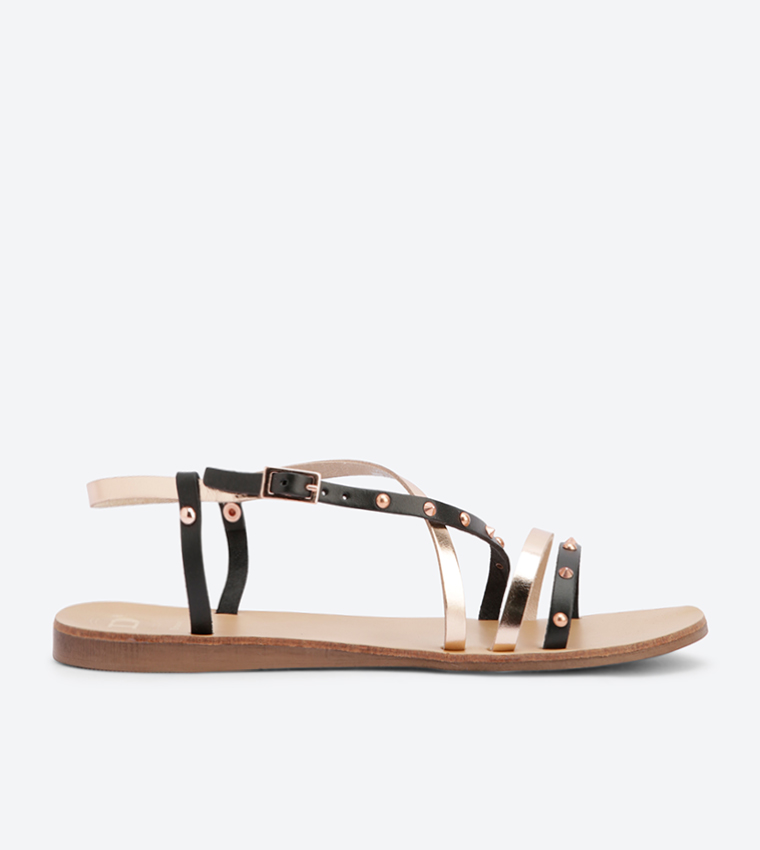 Dune black strappy sandals sale
