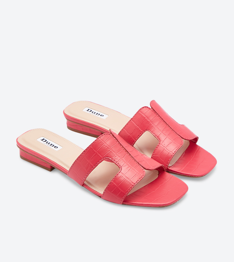 Buy Dune London Loupe Square Toe Block Heel Slides Pink In Pink 6thStreet Qatar