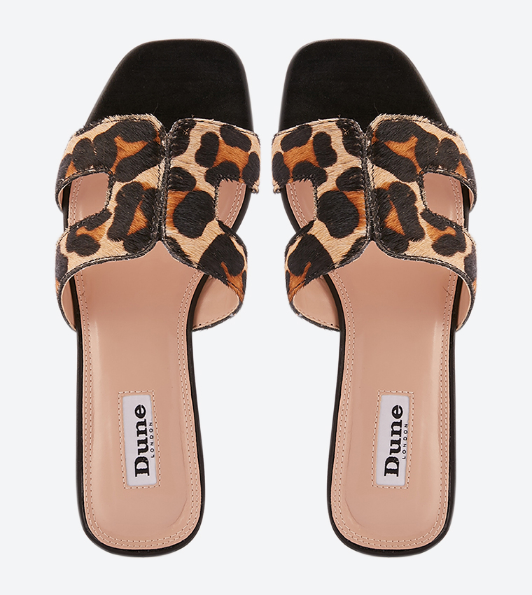 Buy Dune London Leopard Printed Loupe Square Toe Slides Multi In Multiple Colors 6thStreet UAE