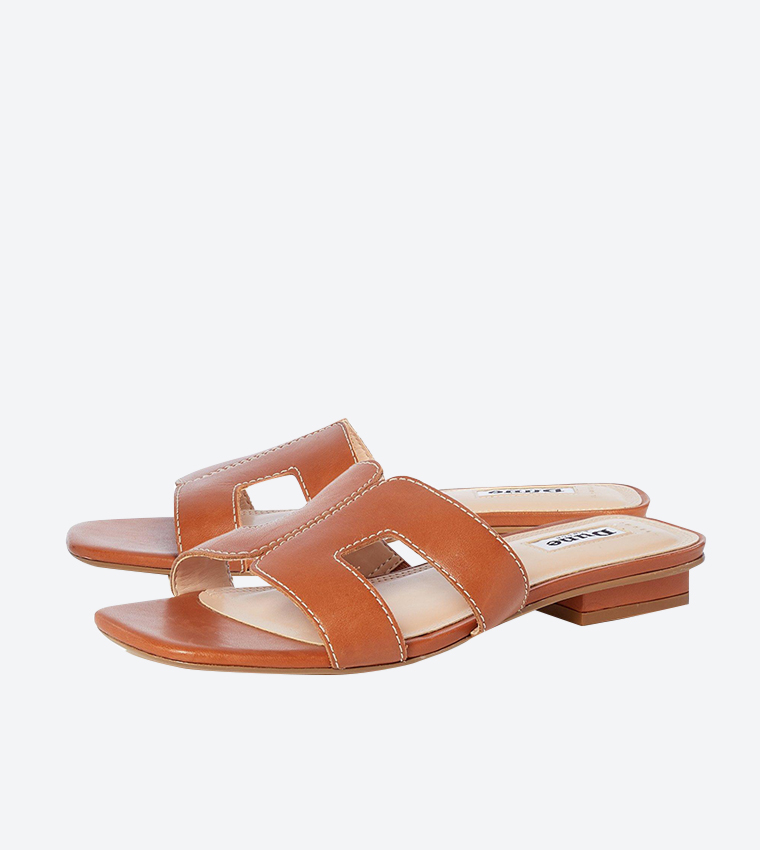 Dune tan sliders best sale