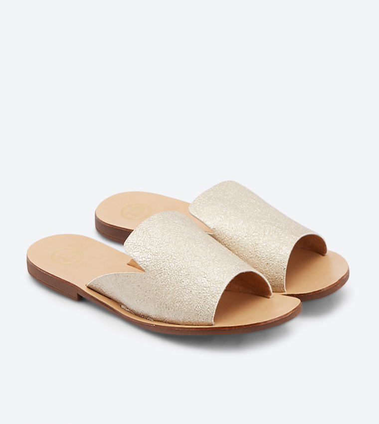 Buy Dune London Lorde Dx Slides Gold 0079506840009395 In Gold