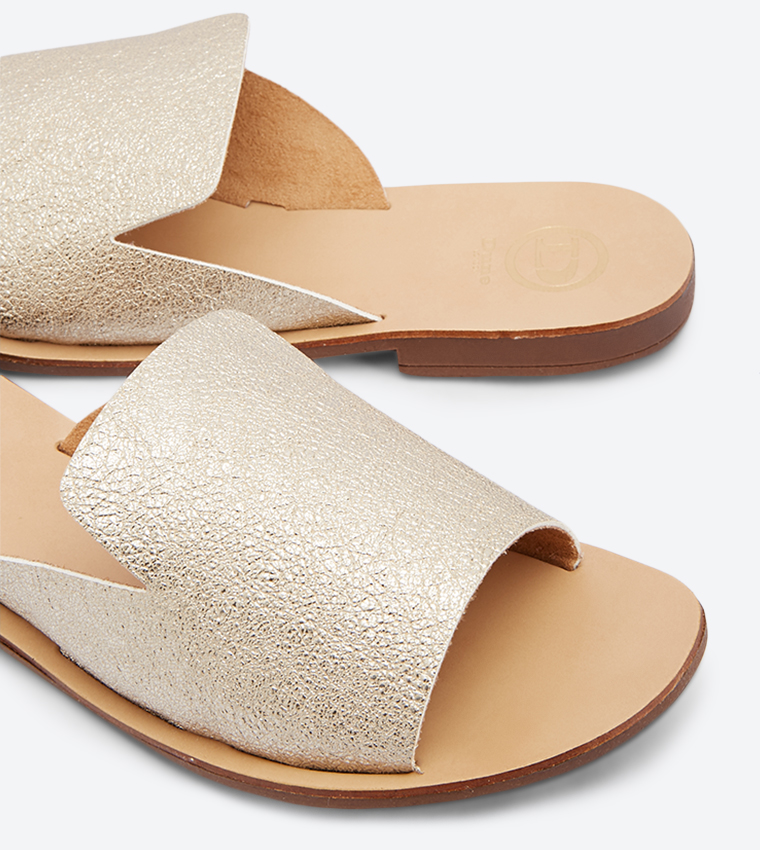 Buy Dune London Lorde Dx Slides Gold 0079506840009395 In Gold