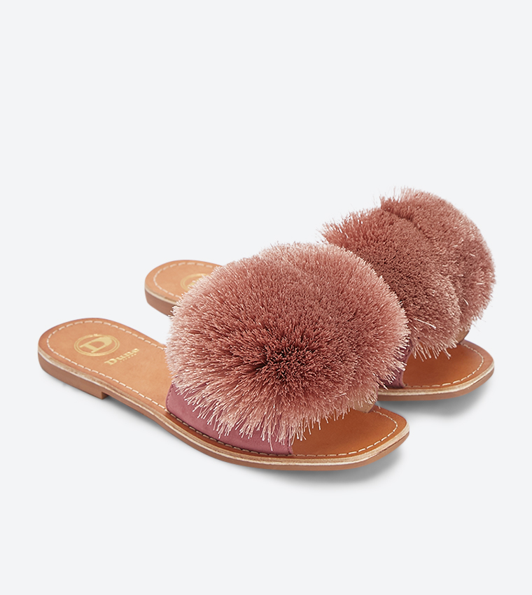 Dune pom top pom sandals