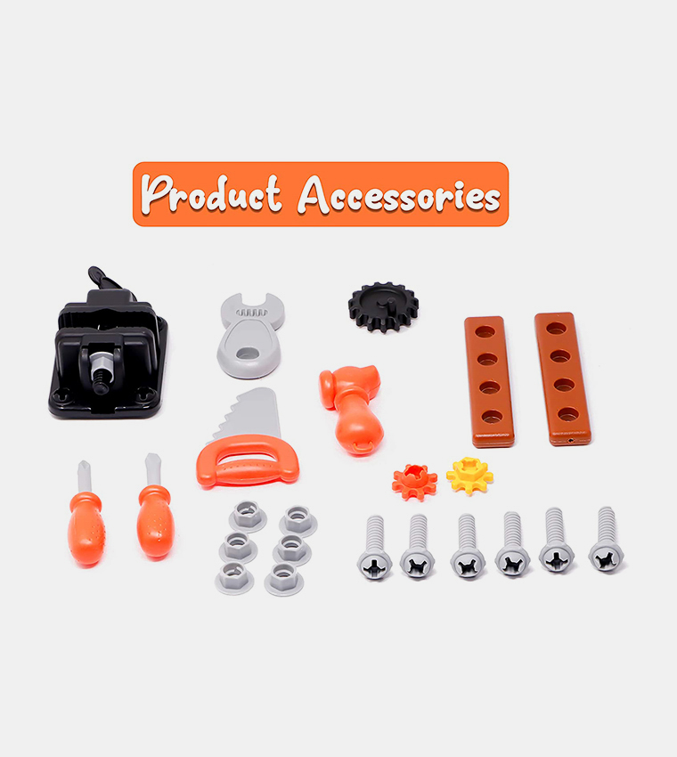 3 In 1 DIY Deluxe Tools Workbench Set Pretend Play Toy with Portable Trolley Toy Set