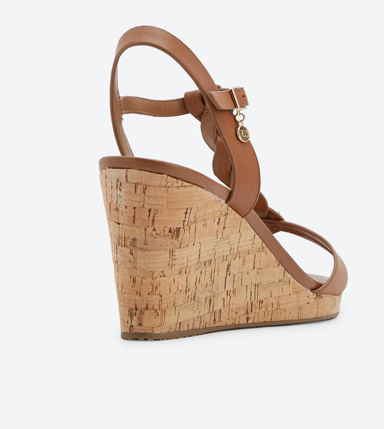 Dune koala wedge heel sandals tan store