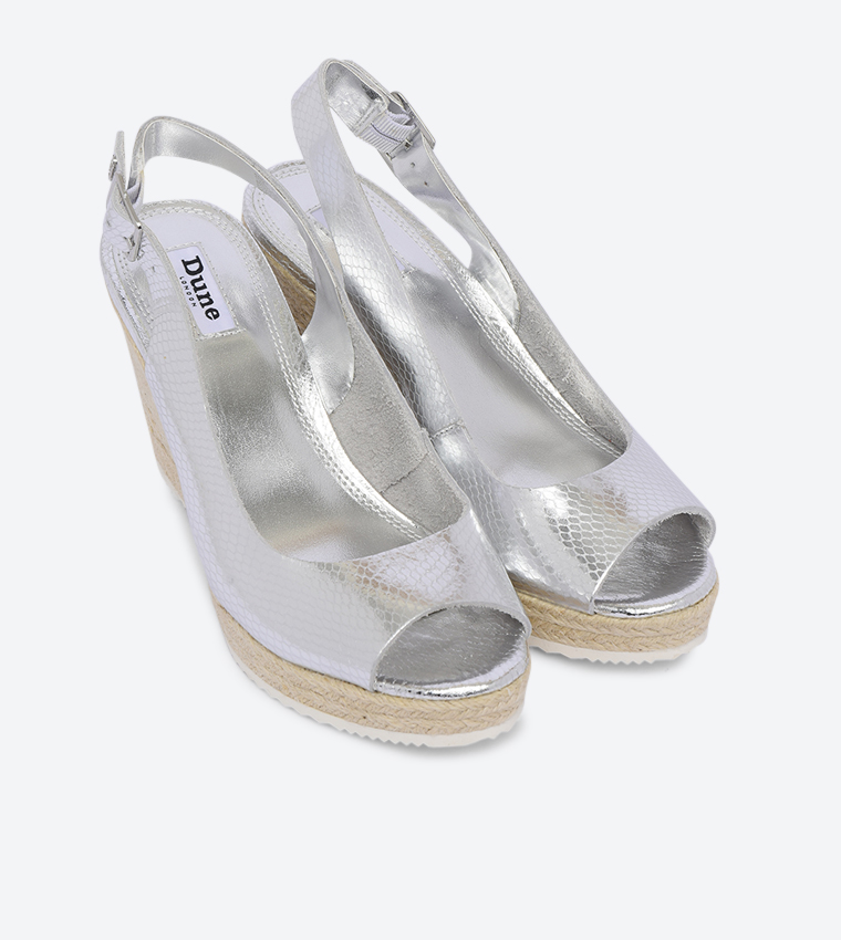Dune silver new arrivals wedges