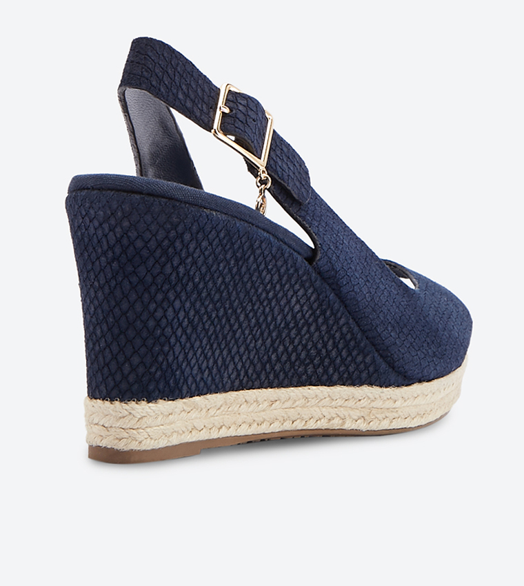 Buy Dune London Klicks Sling Back Wedge Sandals Navy 0081500620037171 In Navy 6thStreet Bahrain