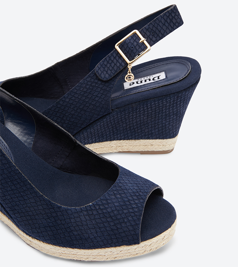 Dune navy wedges hotsell