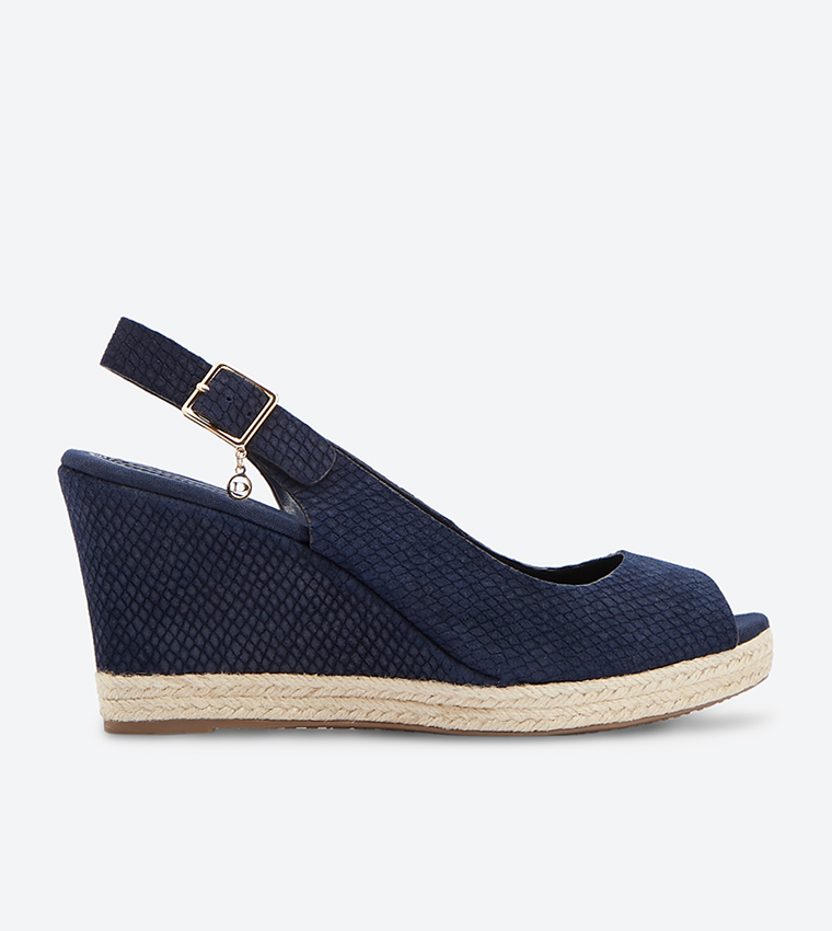Buy Dune London Klicks Sling Back Wedge Sandals Navy 0081500620037171 In Navy 6thStreet Kuwait