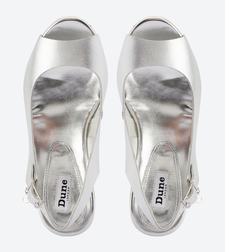 Buy Dune London Knox Slingback Buckle Closure Wedge Sandals Silver In Silver 6thStreet Oman