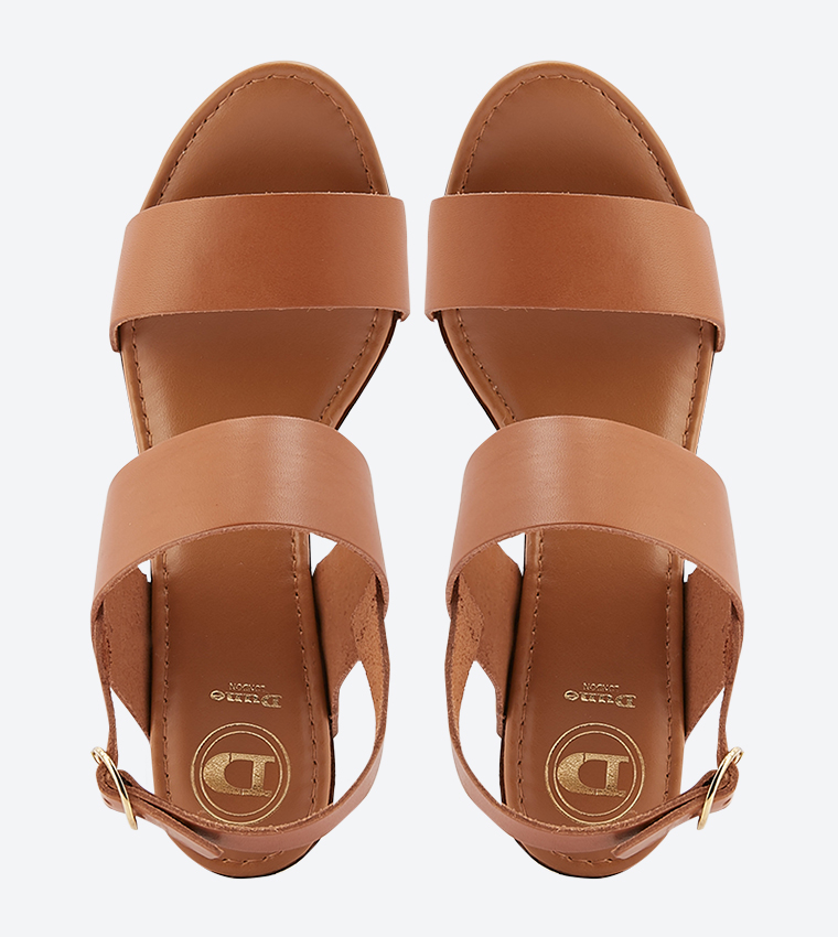 Buy Dune London Kimmey Wooden Platform Wedge Sandals Tan In Tan 6thStreet Oman