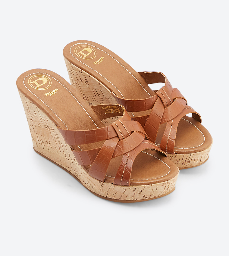 Dune tan wedges top