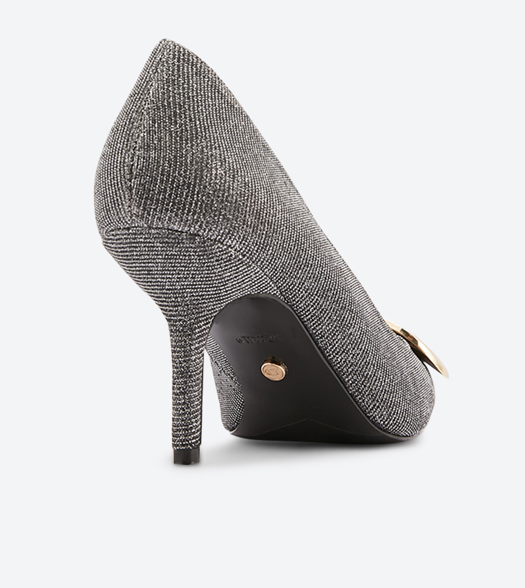 Buy Dune London Brioni Di D Hardware Kitten Heel Pumps Dark Grey In Dark Grey 6thStreet Oman