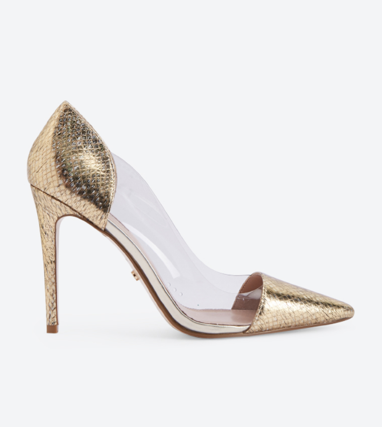 Perspex gold heels shop