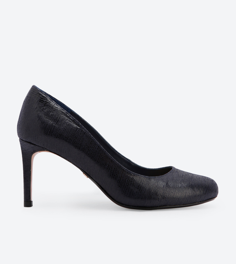 Navy round toe pumps discount