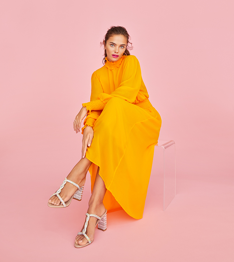 Dune yellow sandals outlet