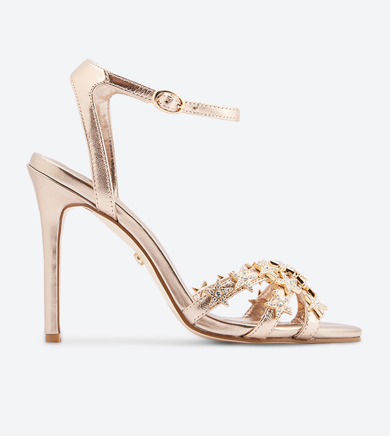 Buy Dune London Magick Star Embellished High Heel Sandals Rose
