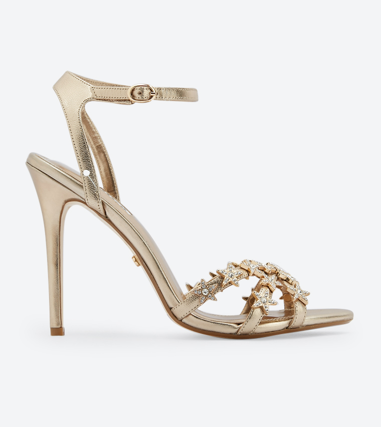 Buy Dune London Magick Star Strappy Heeled Sandals Metallic In Metallic 6thStreet Kuwait
