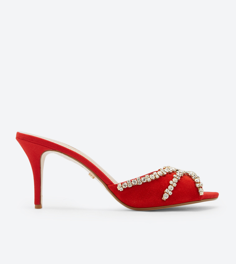 Dune red mules on sale