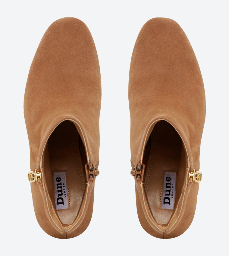 Buy Dune London Orlla Side Zip Closure Round Toe Ankle Boot Brown In Brown 6thStreet Oman