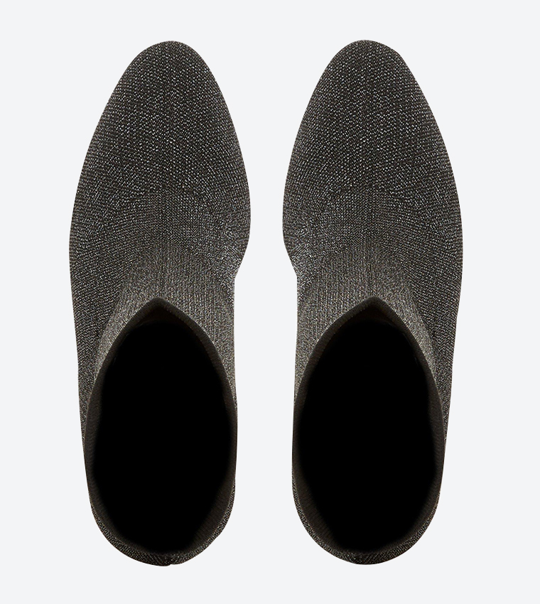 Buy Dune London Optical Sparkly Knitted High Heel Sock Boot Grey In Grey 6thStreet Kuwait