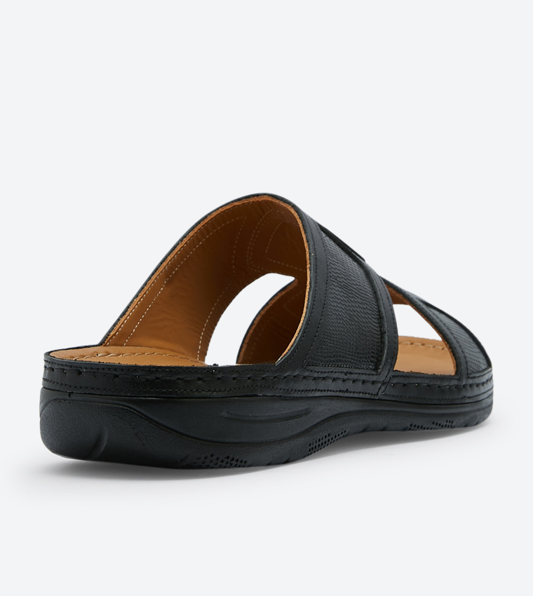 Casual Comfortable Round Toe Slippers - Black