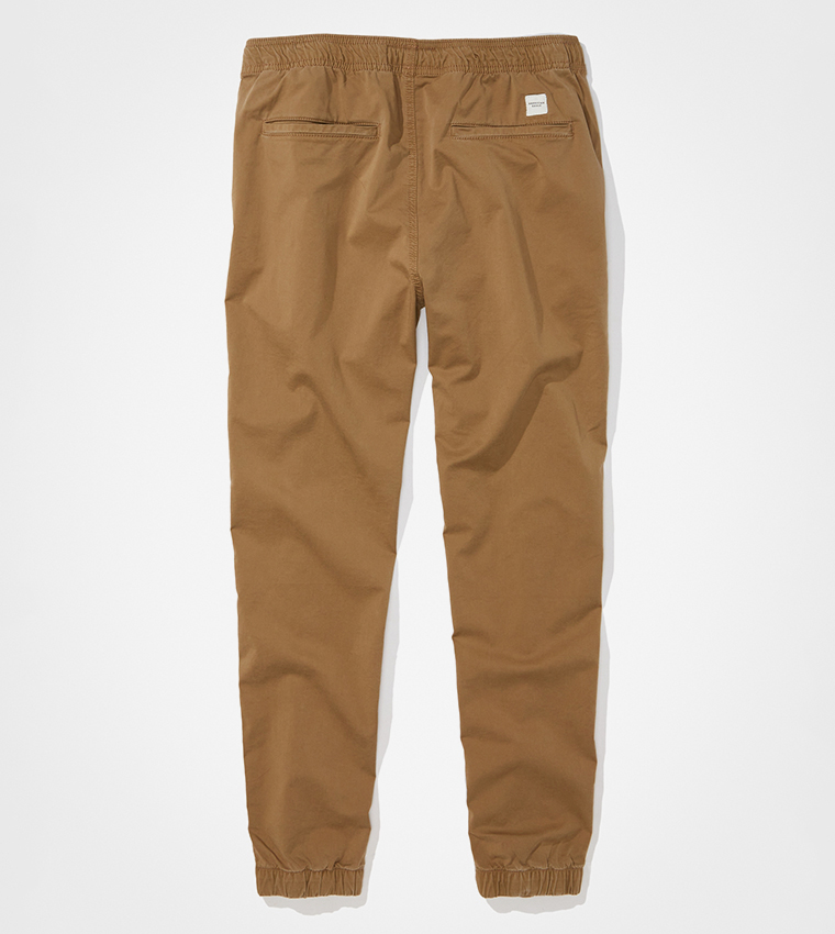 Solid Drawstring Waist Trekker Jogger Pants