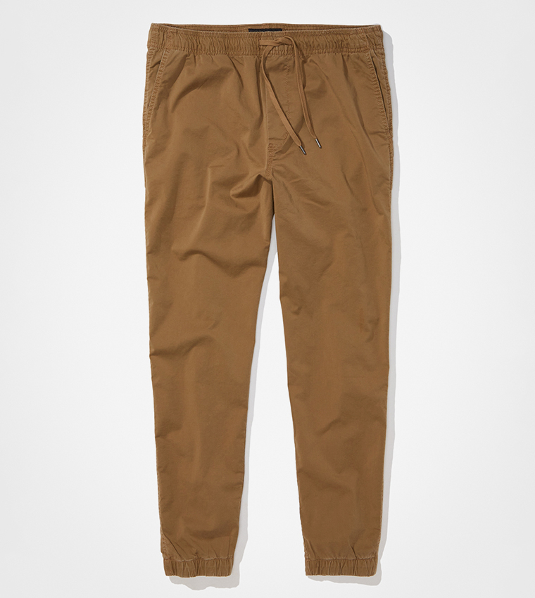 Solid Drawstring Waist Trekker Jogger Pants