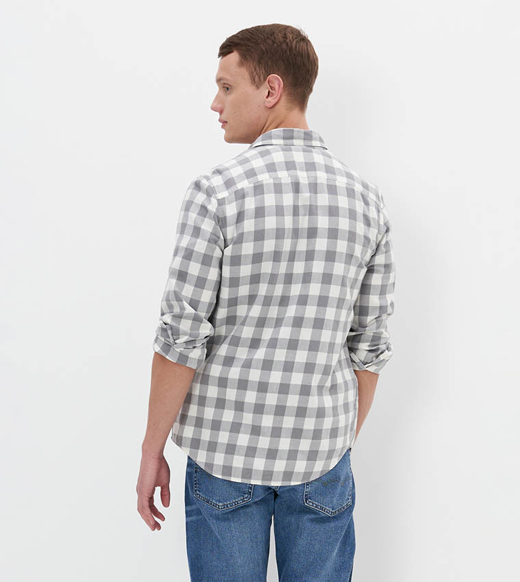 Plaid Slim Fit Button-Up Shirt