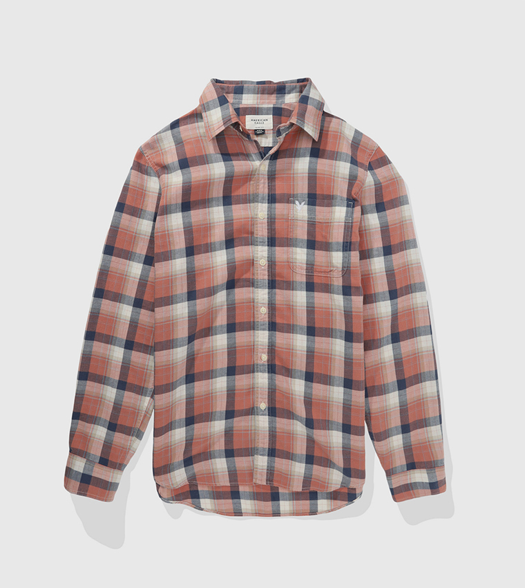 Slim Fit Plaid Button-Up Shirt