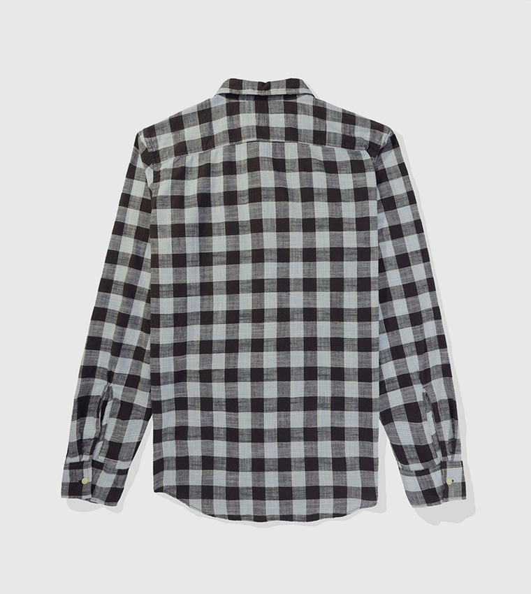 Plaid Poplin Button-Up Shirt